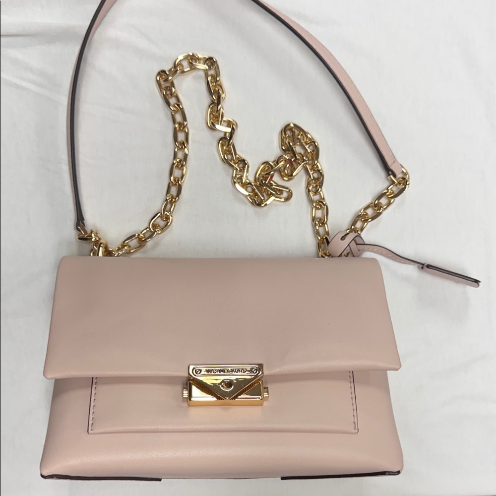 Michael Kors Blush Crossbody Bag with Gold Chain